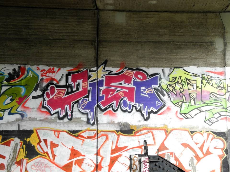 Graffiti Wall - Photo by siebnfuffzich - Train, Line, Solingen (2014)