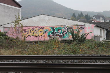 Graffiti Wall - Photo by siebnfuffzich - Kassel, jiso57, azor (2014)
