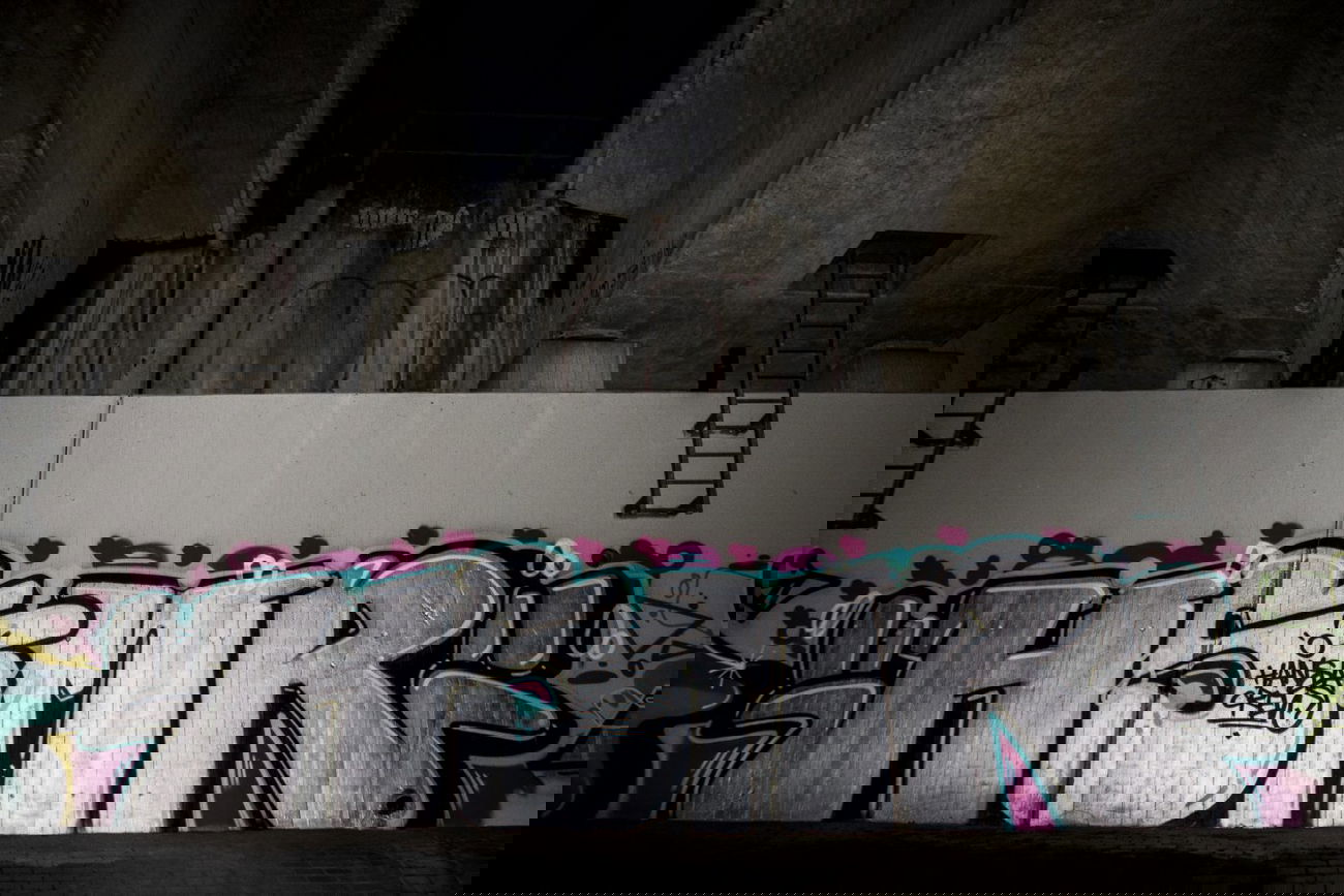 Graffiti Bombing in Dortmund - Photo by skordi - HSMR, Hausmeister, HANSA (2014)