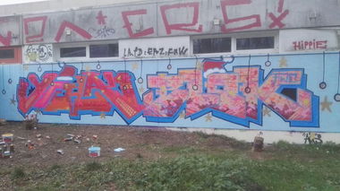 Graffiti Wall in Oldenburg - Photo by skroten - Yiha, Blok, FWC (2015)