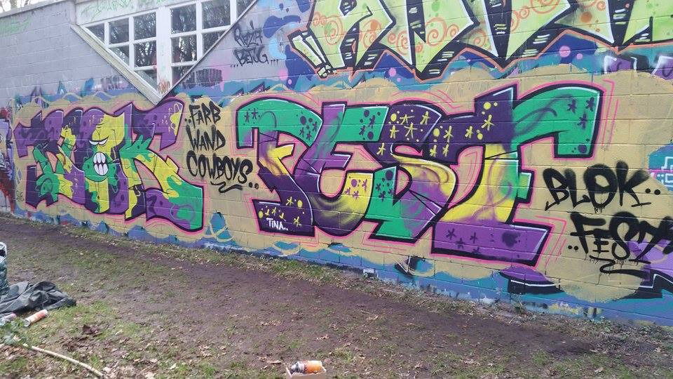 Graffiti Wall in Oldenburg - Photo by skroten - Blok, FWC, Fest (2016)