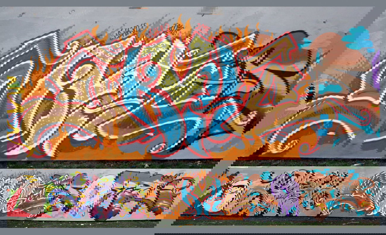 Graffiti Wall in Warsaw - Photo by skuha - skuha, ahnl, karus (2013)