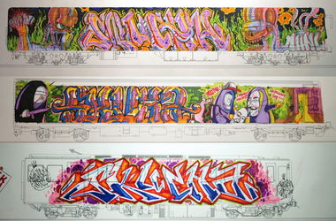 Graffiti Sketch in Warsaw - Photo by skuha - skuha, boty, ahnl (2012)