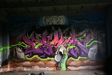 Graffiti Wall in Wolomin - Photo by skuha - skuha, demon, napis (2012)
