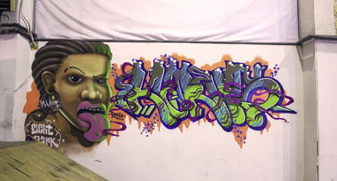 Graffiti Wall in Warsaw - Photo by skuha - skuha, 8park, karus (2014)