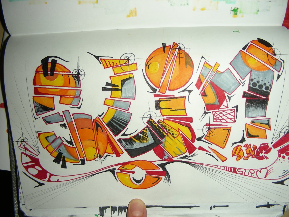 Graffiti Sketch - Photo by slimshady410 - SLIM, ONE, TBC (2013)
