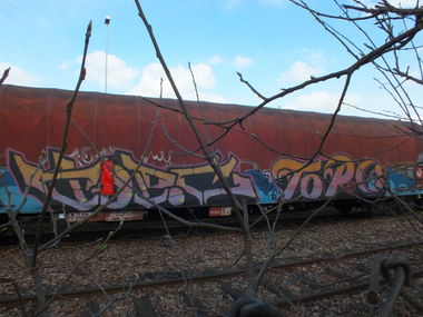 Graffiti Train in Duisburg - Photo by snekkerz
