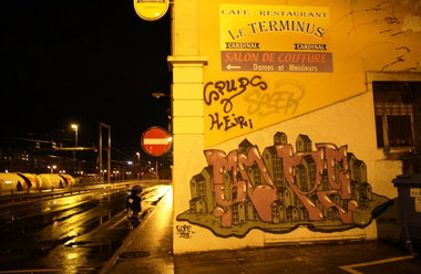 Graffiti Wall - Photo by sope798 - streets, night, lausanne (2015)