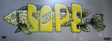 Graffiti Wall in Schweiz - Photo by sope798 - fisch, fish, green. (2015)