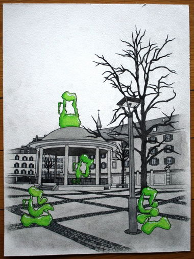 Graffiti Sketch in Freiburg - Photo by sope798 - fribourg, freiburg, grün (2015)