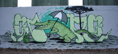 Graffiti Wall - Photo by sope798 - green, krokodil, crocodil (2015)