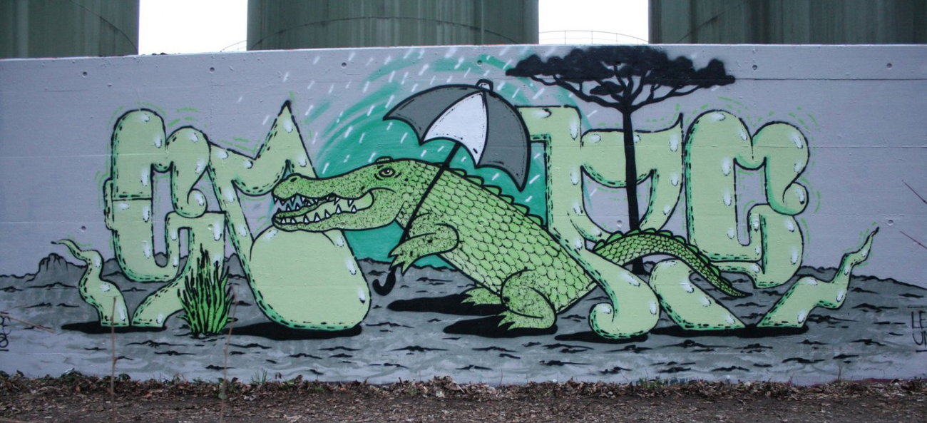 Graffiti Wall - Photo by sope798 - green, krokodil, crocodil (2015)