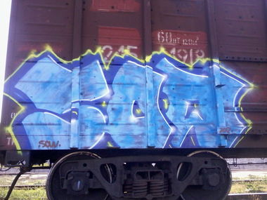 Graffiti Train in simferopol - Photo by sower