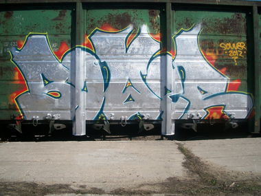 Graffiti Train in simferopol - Photo by sower