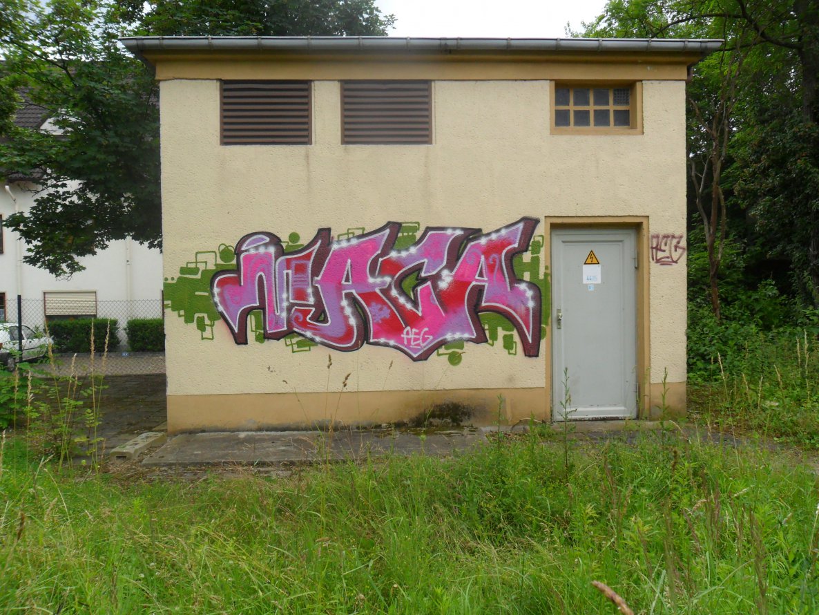 Graffiti Wall in Leipzig - Photo by spacetrader - maca, peg, maka (2013)
