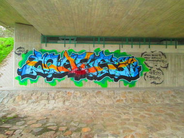 Graffiti Wall in Leipzig - Photo by spacetrader - maca, peg (2012)