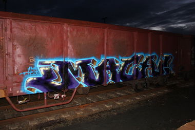 Graffiti Train - Photo by spacetrader - Macah, peg, stahl (2014)