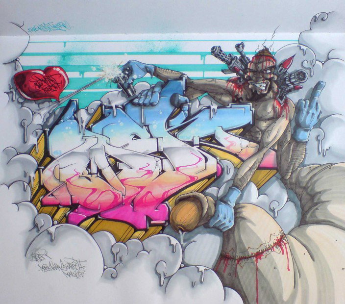 Graffiti Sketch in Frankfurt (Oder) - Photo by spoare153 - spoare, spoare153, new (2010)