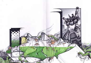 Graffiti Sketch in Frankfurt (Oder) - Photo by spoare153 - spoare153, acid, new (2010)