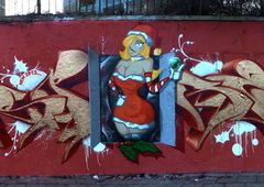 Graffiti in Frankfurt (Oder) - Photo by spoare153 - christmas, goldenSpoa, x-mas (2013)