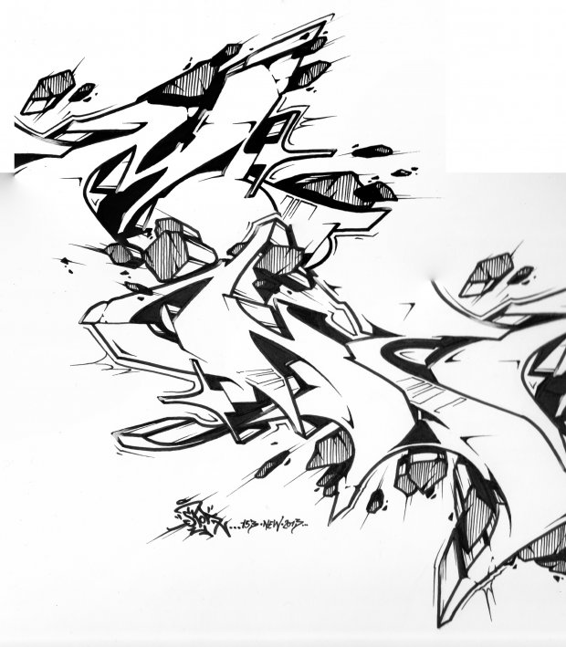 Graffiti Sketch in Frankfurt (Oder) - Photo by spoare153 - newm, spoare, fail (2013)