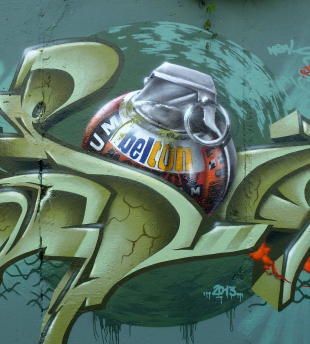 Graffiti Wall - Photo by spoare153 - detail, can, molotow (2013)