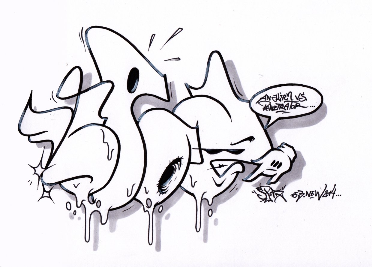 Graffiti Sketch in Frankfurt (Oder) - Photo by spoare153 - spoa, new, 153 (2014)