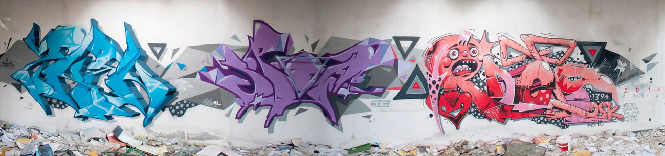 Graffiti Wall in Frankfurt (Oder) - Photo by spoare153 - new, spoare, riot (2014)
