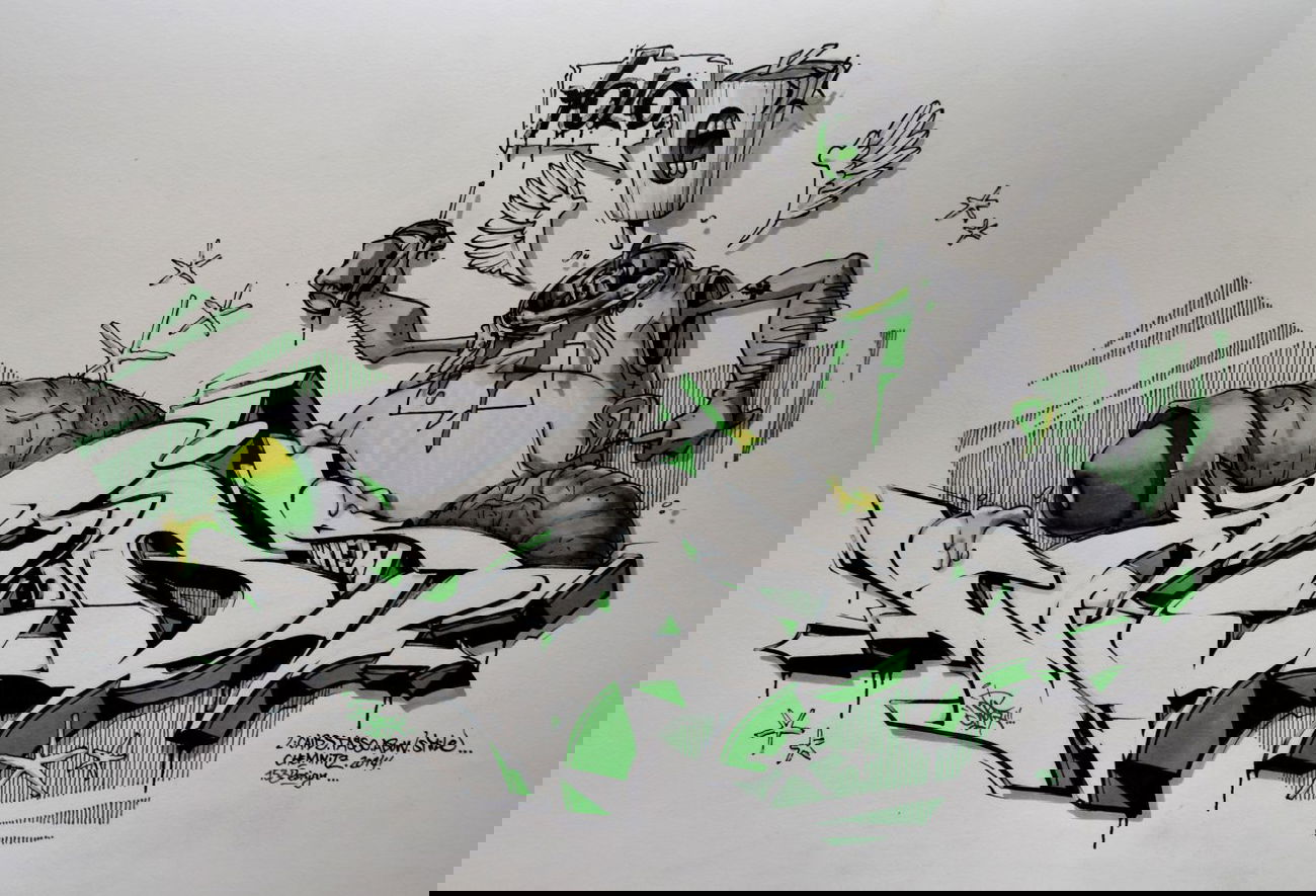 Graffiti Sketch in Chemnitz - Photo by spoare153 - spoare153, caibs, 153 (2014)