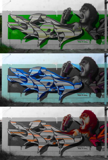 Graffiti Wall in Eisenhüttenstadt - Photo by spoare153 - spoa, new, 153 (2014)