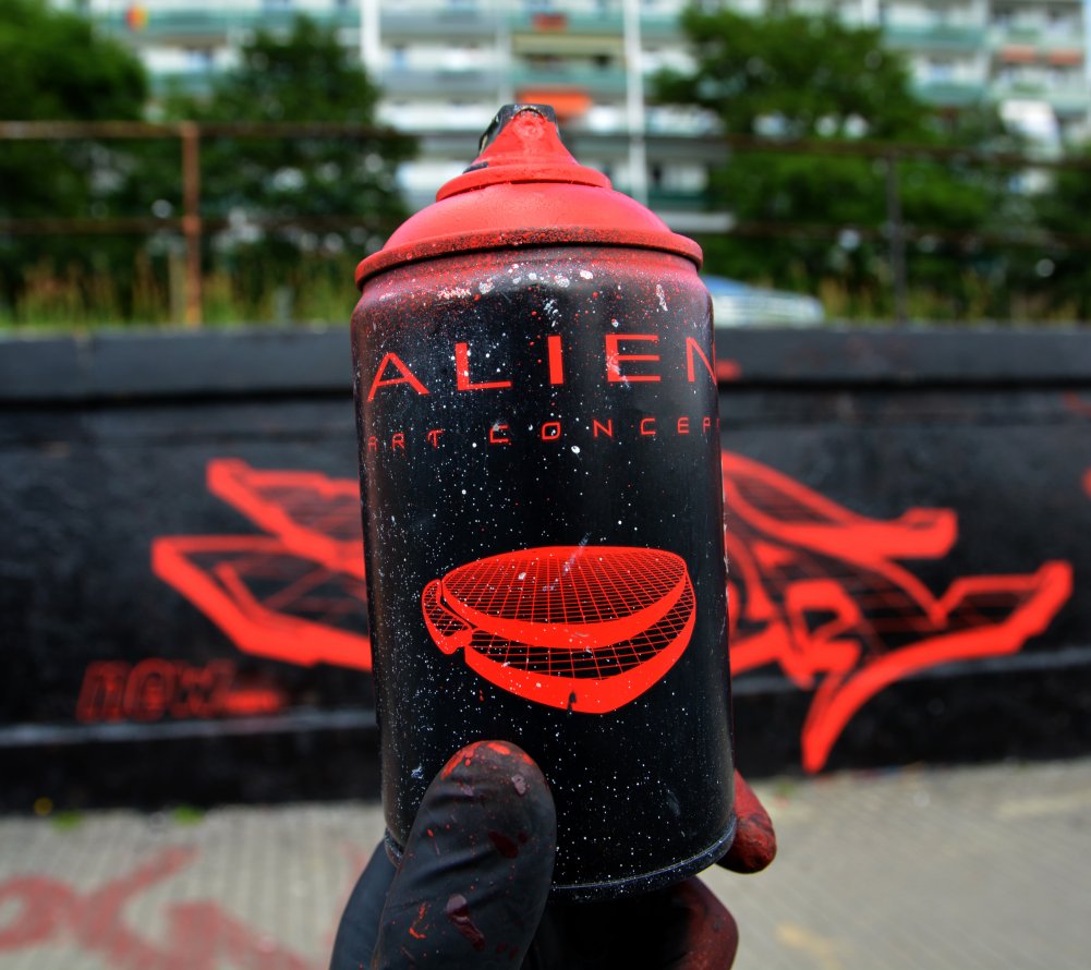 Graffiti Wall in Frankfurt (Oder) - Photo by spoare153 - detail, spoare153, alien (2014)
