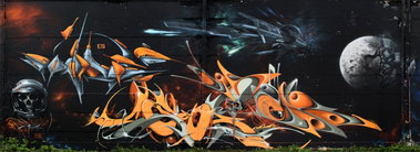 Graffiti Wall in Magdeburg - Photo by spoare153 - mesk, mies, döser (2014)