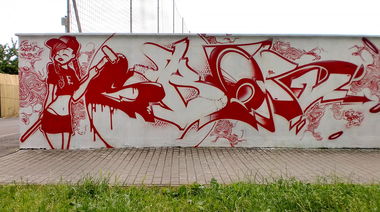Graffiti Wall in Delitzsch - Photo by spoare153 - sboa, spoare153, red (2012)
