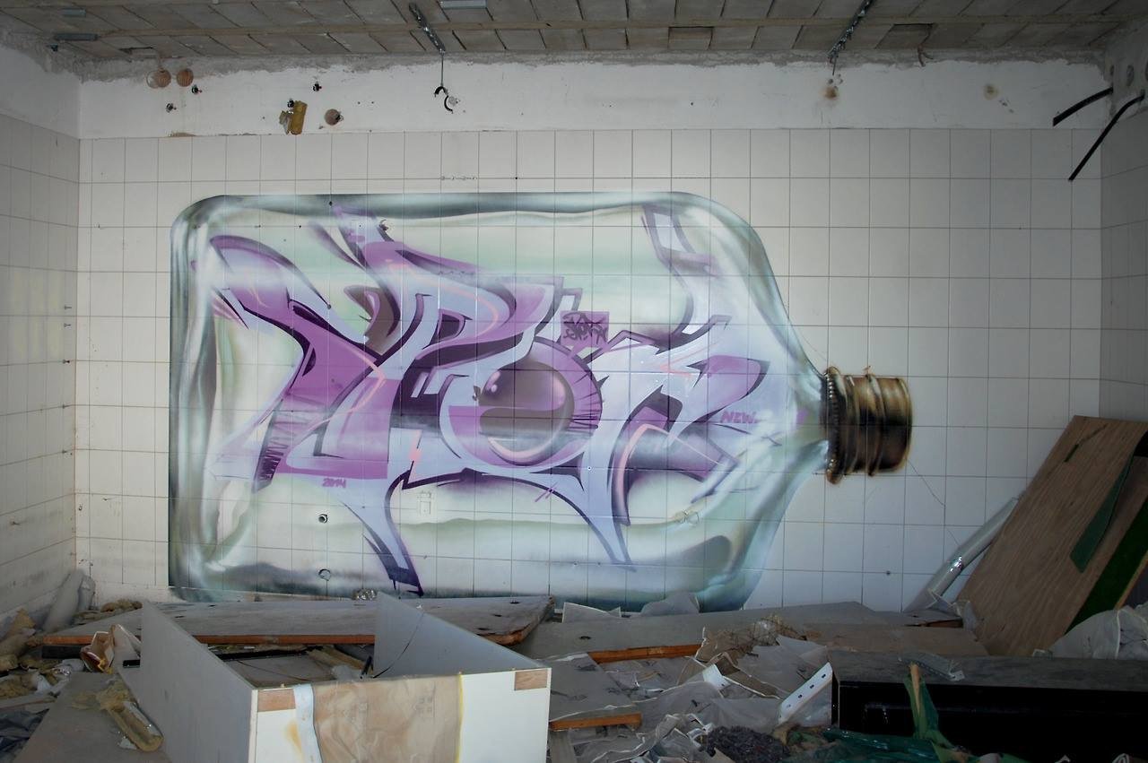 Graffiti Wall in Frankfurt (Oder) - Photo by spoare153 - bottle, spoa, spoare (2014)