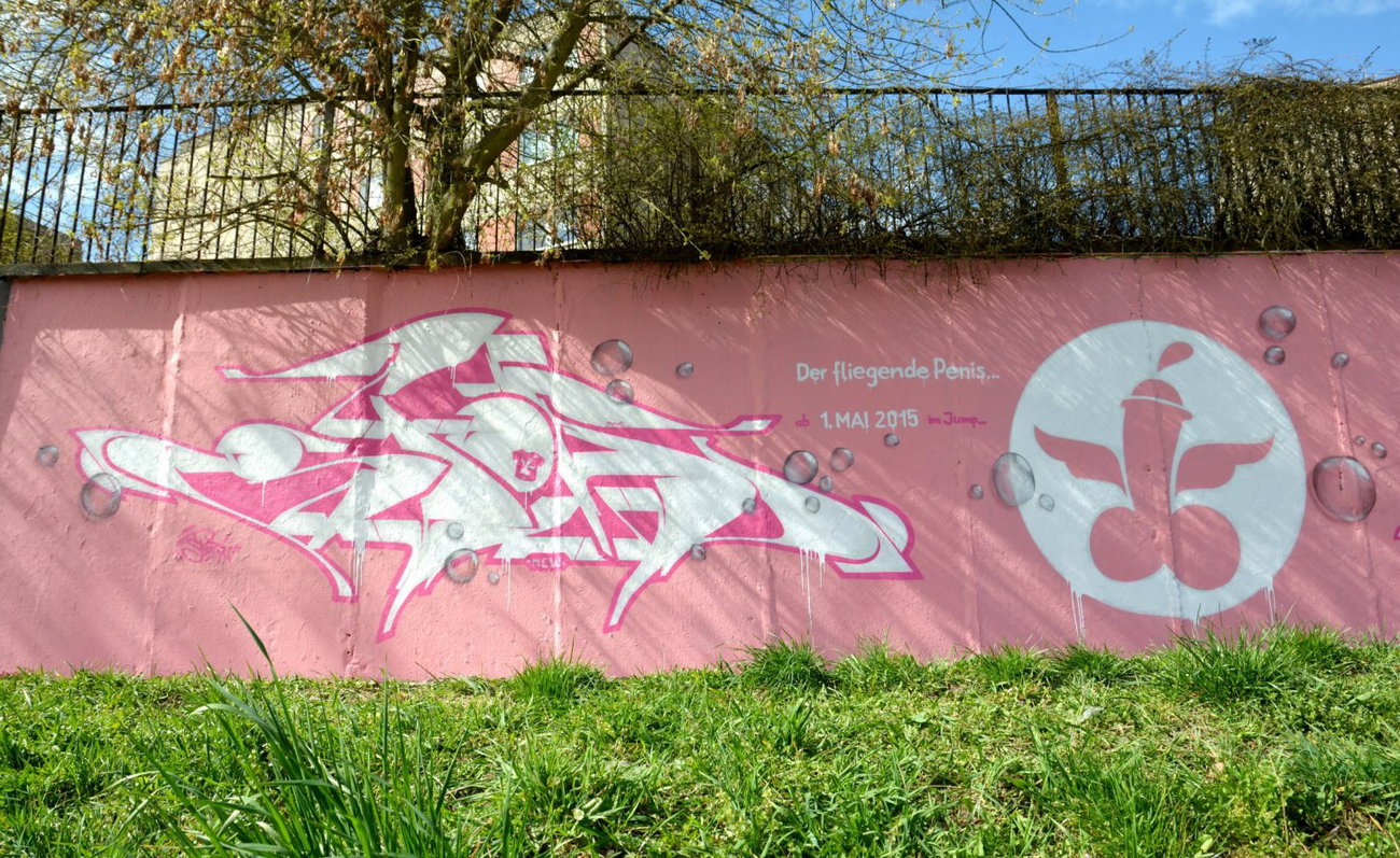 Graffiti Wall - Photo by spoare153 - der, fliegende, penis (2015)