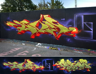 Graffiti Wall in Hamburg - Photo by spoare153 - seven, spoar, spoa (2015)