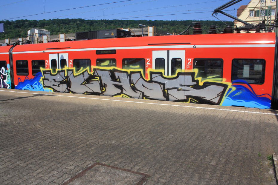 Graffiti Train - Photo by spotter3000 - echos, stuttgart, plochingen (2013)