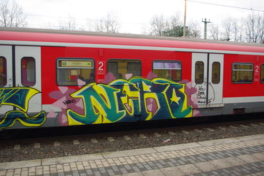 Graffiti Train in Nürnberg - Photo by spotterotter - nero, nürnberg