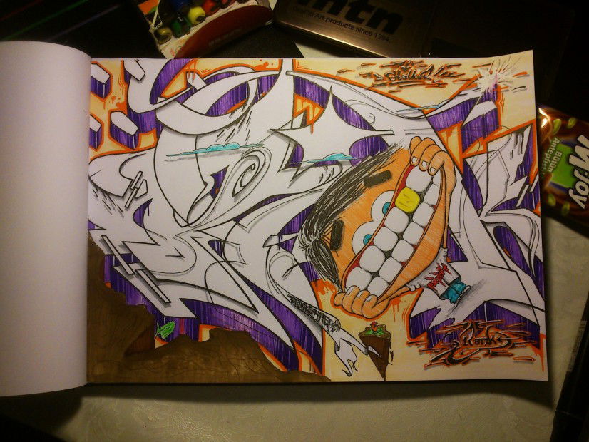 Graffiti Sketch in ?zmir - Photo by stalkeroner - rank, stalker, brother (2012)