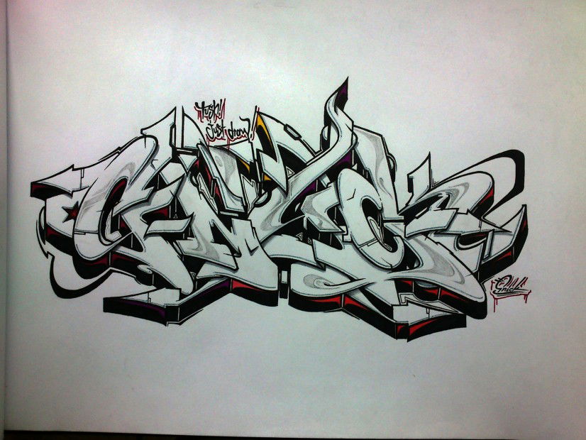 Graffiti Sketch in Izmir - Photo by stalkeroner - cnyck, snick, stalker (2013)