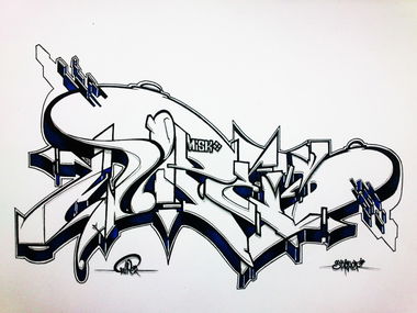 Graffiti Sketch in Izmir - Photo by stalkeroner - wiper, stalker, brother (2012)