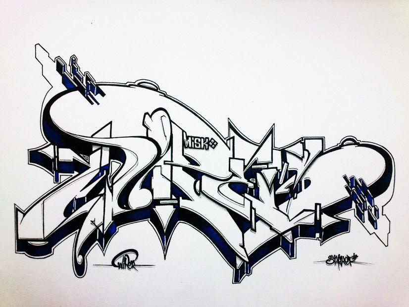 Graffiti Sketch in Izmir - Photo by stalkeroner - wiper, stalker, brother (2012)
