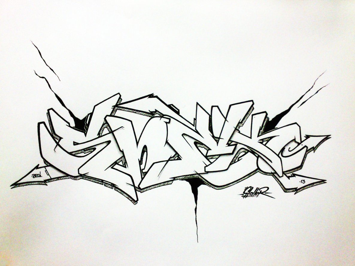 Graffiti Sketch in Turkey - Photo by stalkeroner (2013)