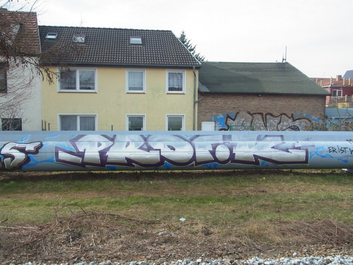 Graffiti Bombing - Photo by staubsauger - Prof.K, Profk, Rostock