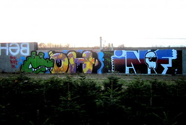 Graffiti Wall - Photo by stencilartist - oh, bexa, frog