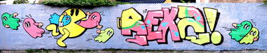 Graffiti Wall - Photo by stencilartist - bexa, pacman