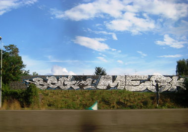 Graffiti Bombing - Photo by strasbourgraffiti - BEG1, MESK1, autoroute (2013)