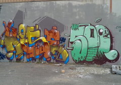 Graffiti Wall in Schiltigheim - Photo by strasbourgraffiti - Wise, Stom500, JPPS (2014)