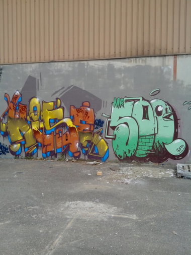 Graffiti Wall in Schiltigheim - Photo by strasbourgraffiti - Wise, Stom500, JPPS (2014)