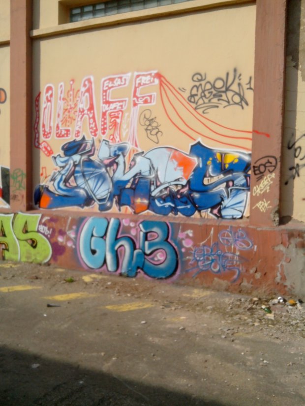Graffiti Wall in Schiltigheim - Photo by strasbourgraffiti - Olaf, Jones, Ghb (2014)